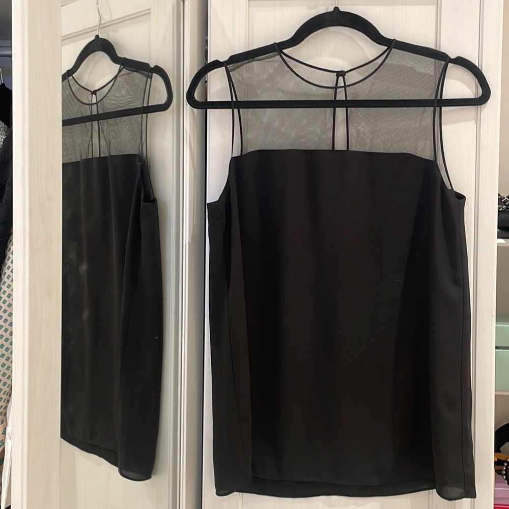 Babaton, silk and mesh blouse. Size S